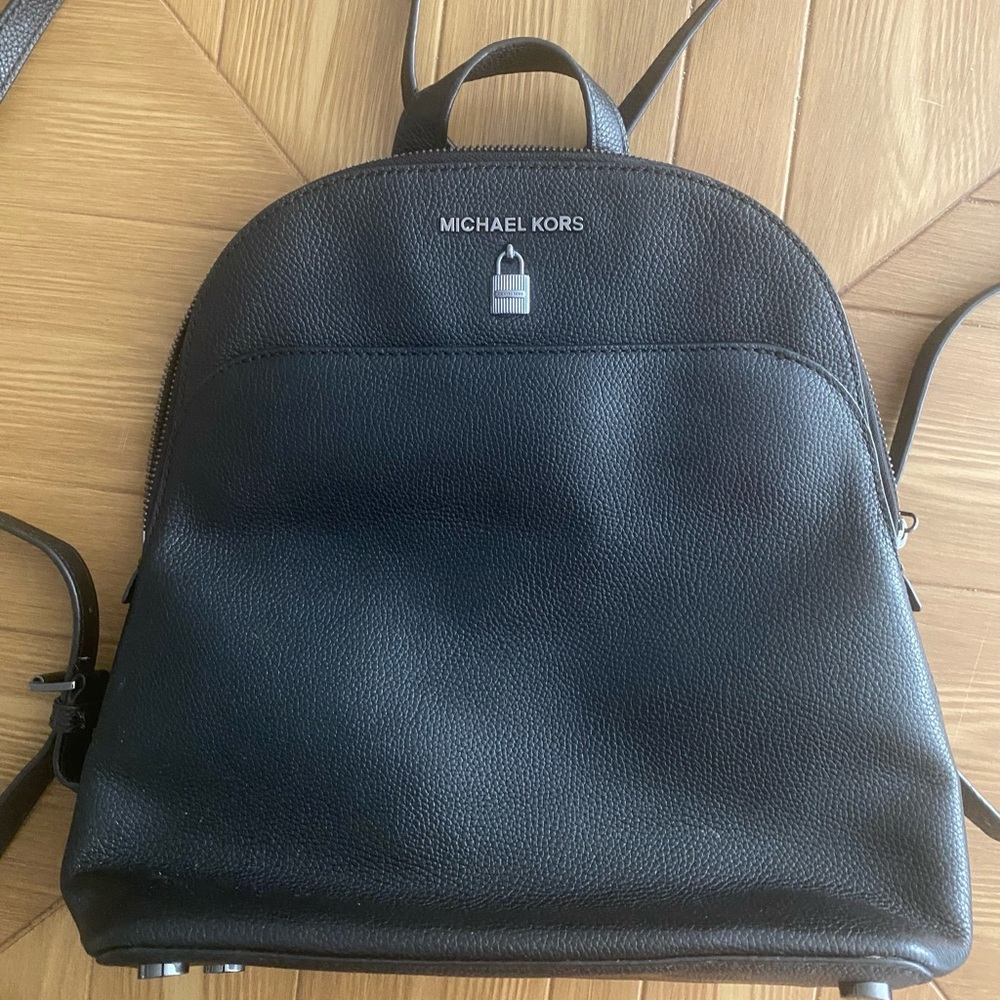 Michael Kors Black Leather Backpack